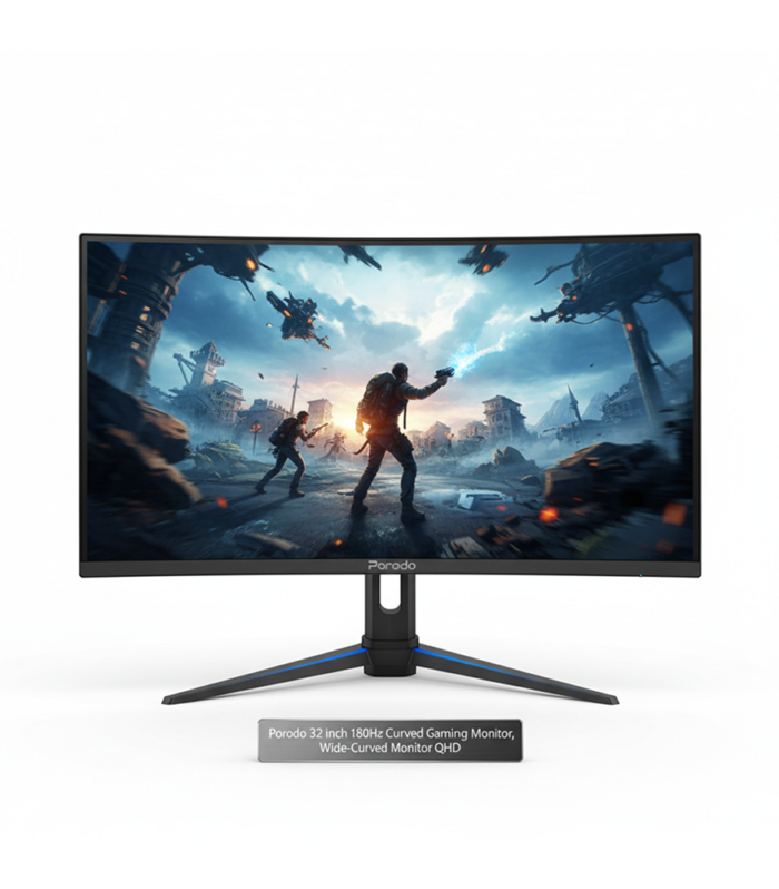 Porodo Gaming 180Hz Gaming Monitor Wide-Curved QHD Monitor 32